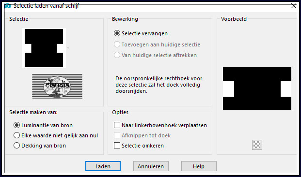 Selecties - Selectie laden/opslaan - Selectie laden vanaf schijf : SELECTION 3 181